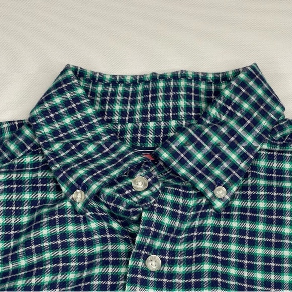 Vineyard Vines Flannel Shirt Plaid Button Navy Blue Green Outdoor Grunge Western - Picture 6 of 15
